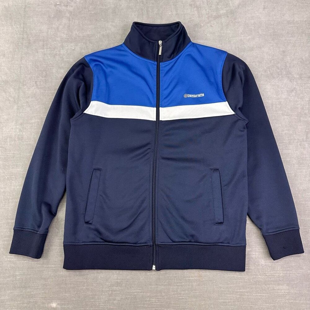 Lambretta Track Jacket Mens Medium‎ Navy Blue Full Zip High Collar Athletic Fit